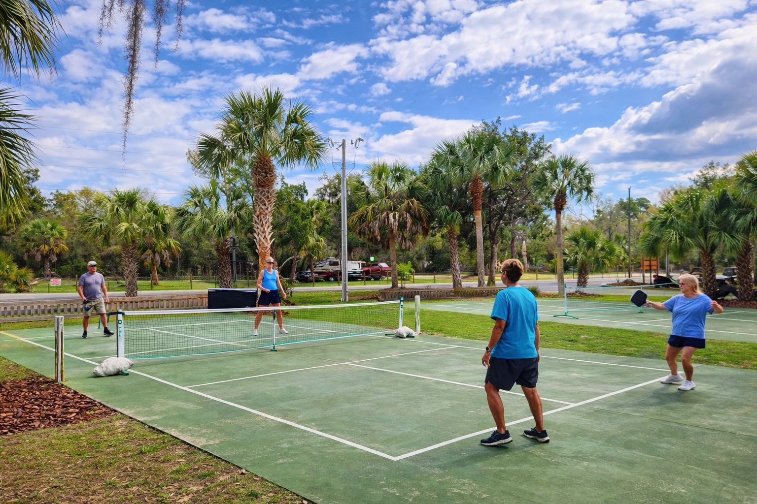 Pickleball courts at Cedar Key RV Resort